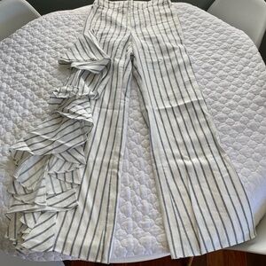 Alexis Striped Ruffle Wide Leg Pants Size XS